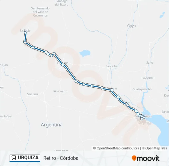 URQUIZA Colectivo Line Map