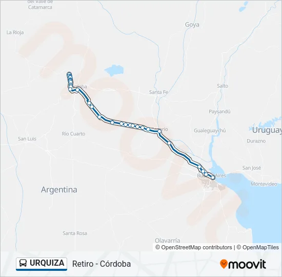 URQUIZA Colectivo Line Map