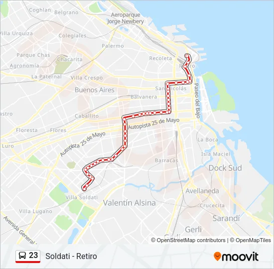 23 Colectivo Line Map