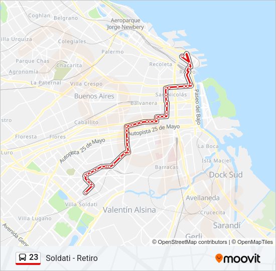 23 Colectivo Line Map