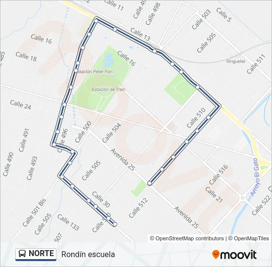 NORTE Colectivo Line Map