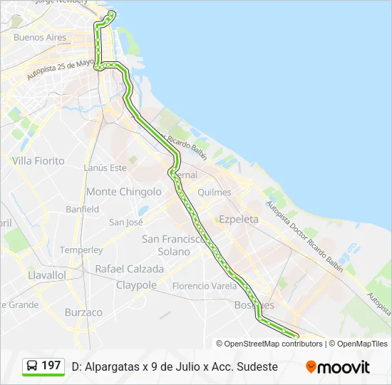 197 Colectivo Line Map