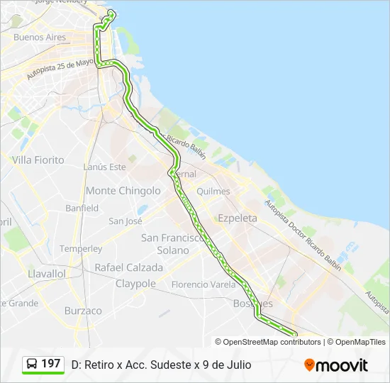 197 Colectivo Line Map