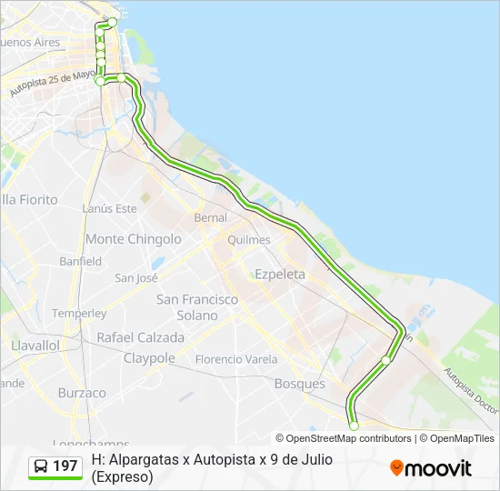 197 Colectivo Line Map