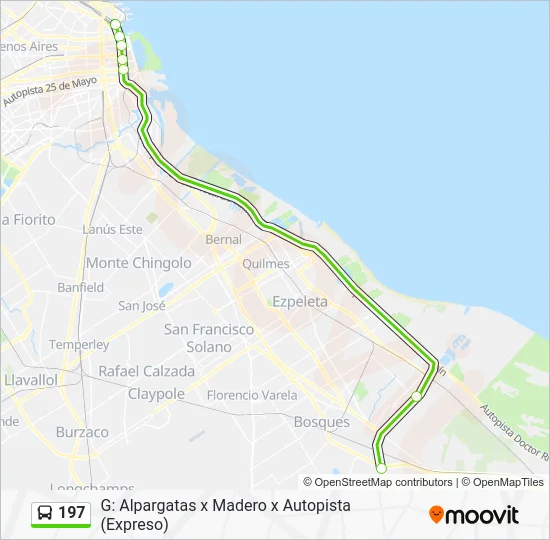 197 Colectivo Line Map