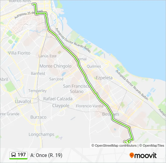 197 Colectivo Line Map