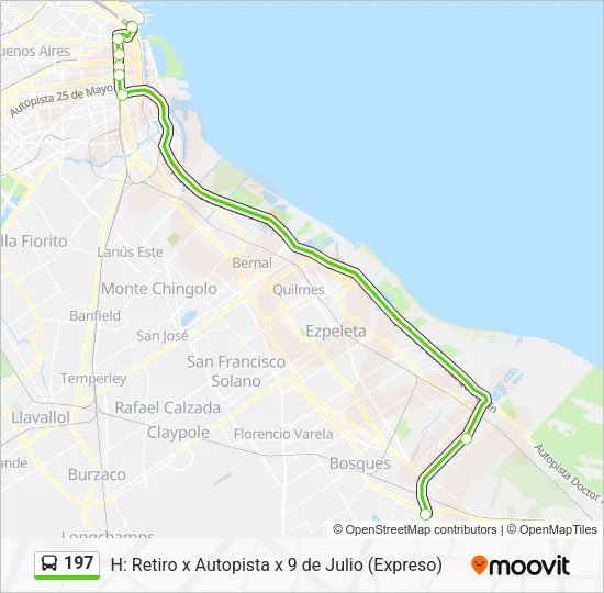 Mapa de 197 de Colectivo