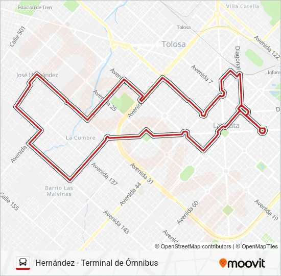 OESTE24/23 Colectivo Line Map
