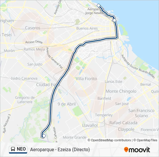 NEO Colectivo Line Map