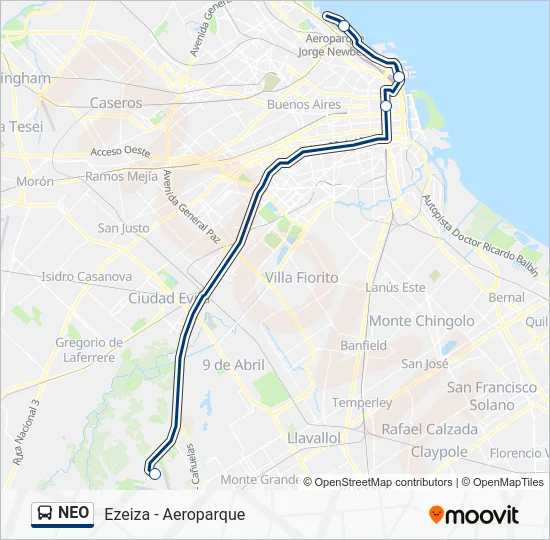NEO Colectivo Line Map