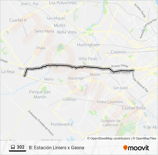 302 Colectivo Line Map