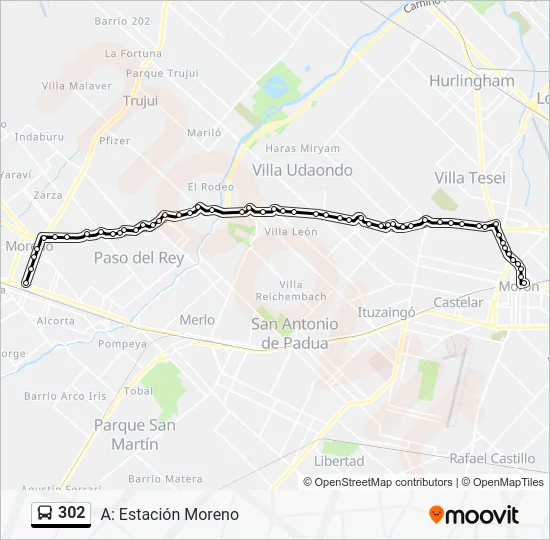 302 Colectivo Line Map