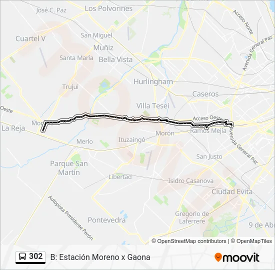 302 Colectivo Line Map