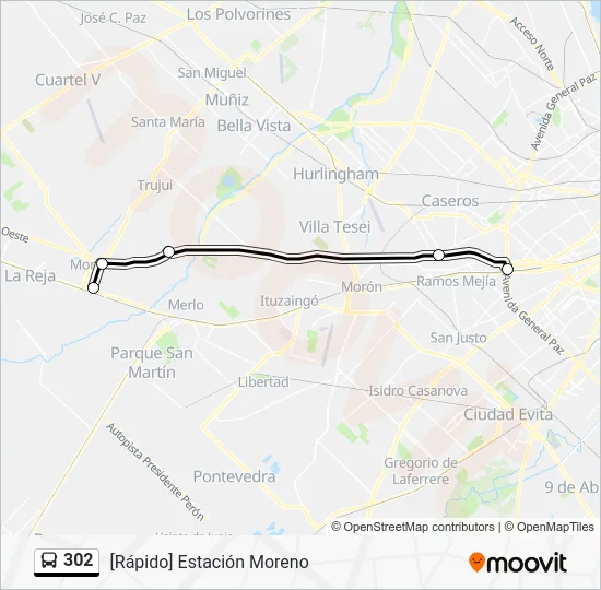 302 Colectivo Line Map