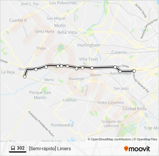 302 Colectivo Line Map