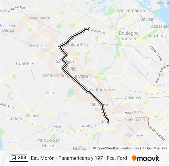 303 Colectivo Line Map