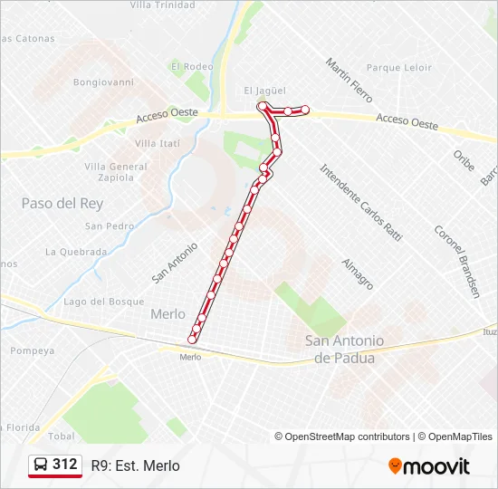 312 Colectivo Line Map
