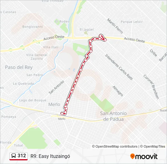 312 Colectivo Line Map