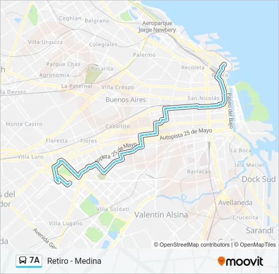 Mapa de 7A de Colectivo