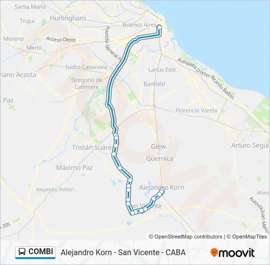 COMBI Colectivo Line Map