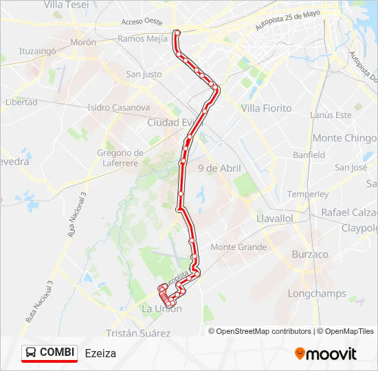 COMBI Colectivo Line Map