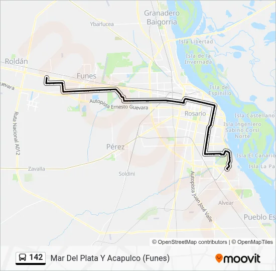 142 Route: Schedules, Stops & Maps - Mar Del Plata Y Acapulco (Funes ...