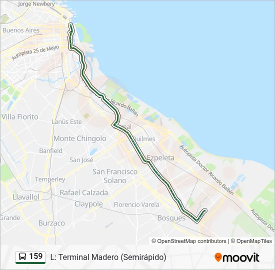 159 Colectivo Line Map