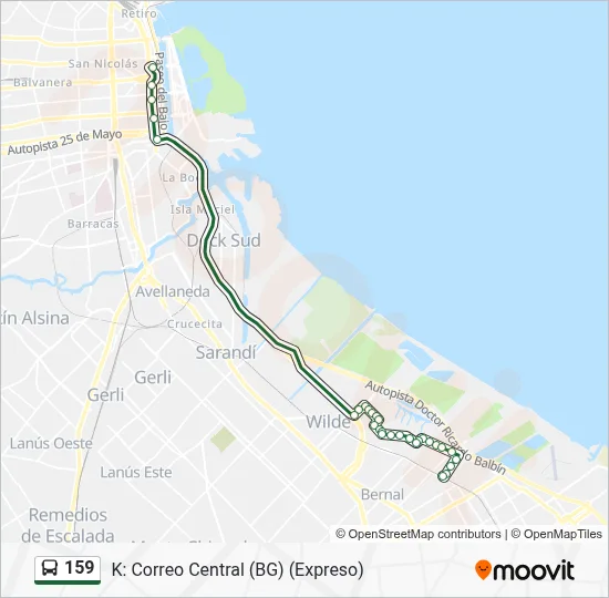 159 Colectivo Line Map