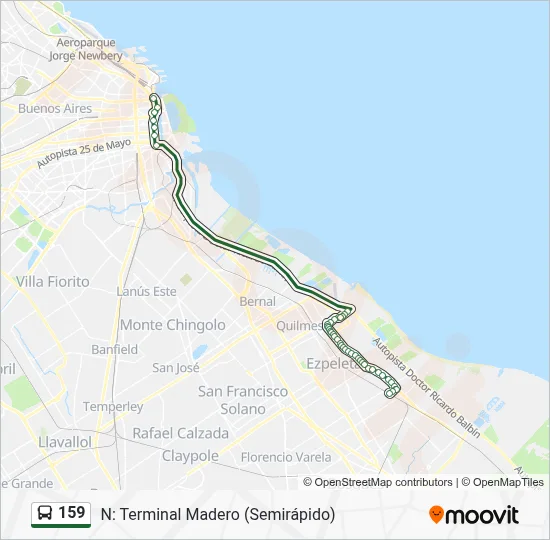 159 Colectivo Line Map