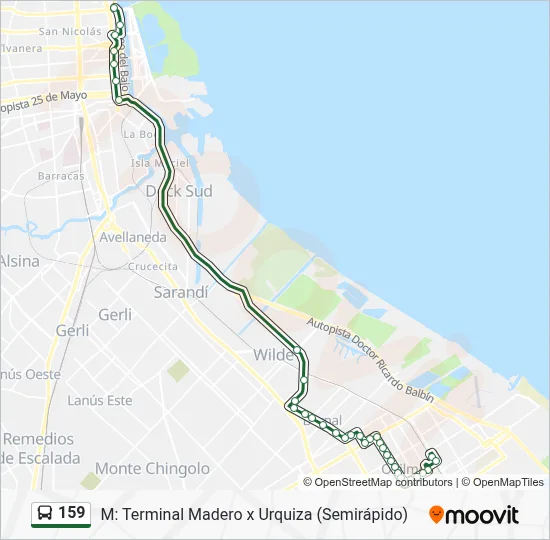159 Colectivo Line Map