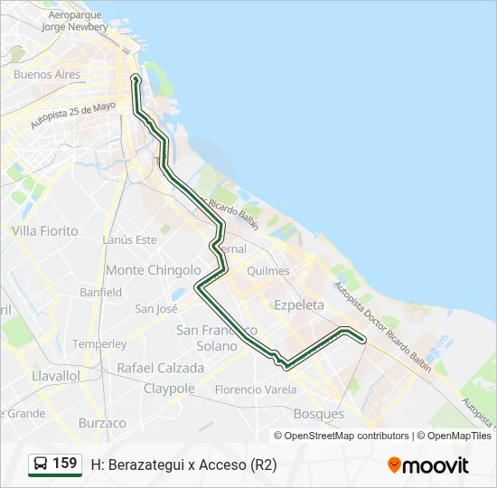 159 Colectivo Line Map