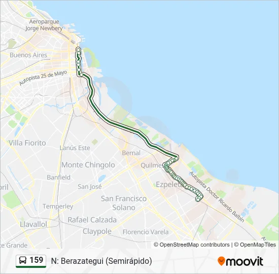 159 Colectivo Line Map