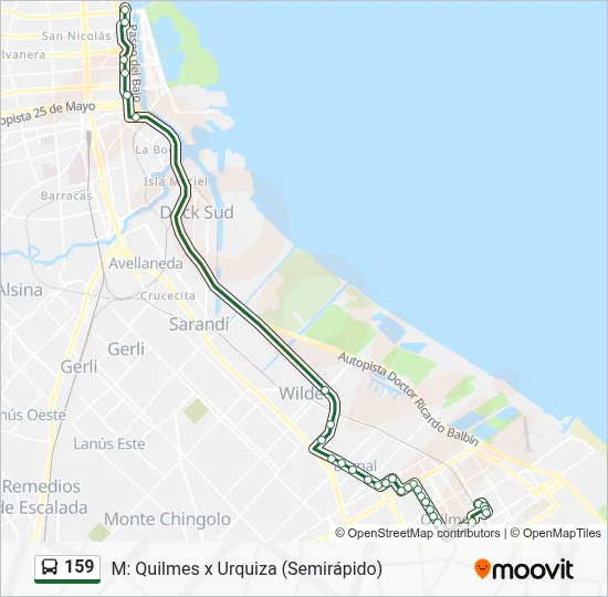 159 Colectivo Line Map