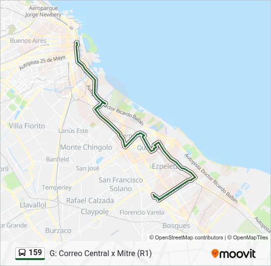 159 Colectivo Line Map