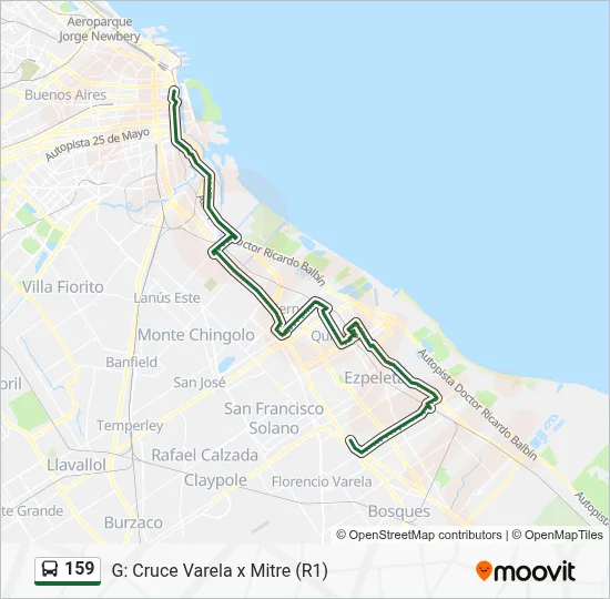 159 Colectivo Line Map
