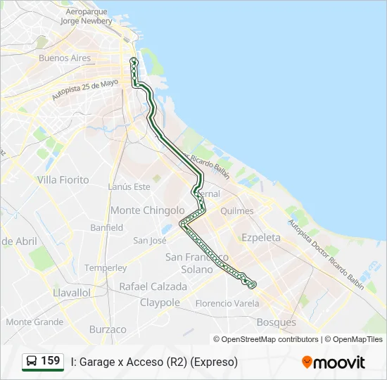 159 Colectivo Line Map