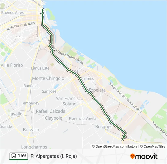 159 Colectivo Line Map