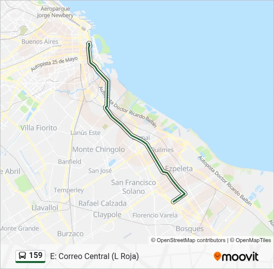 159 Colectivo Line Map