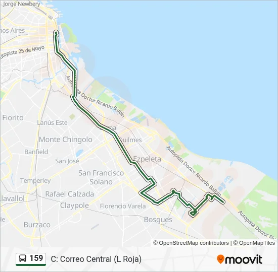 159 Colectivo Line Map