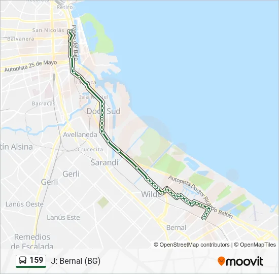159 Colectivo Line Map