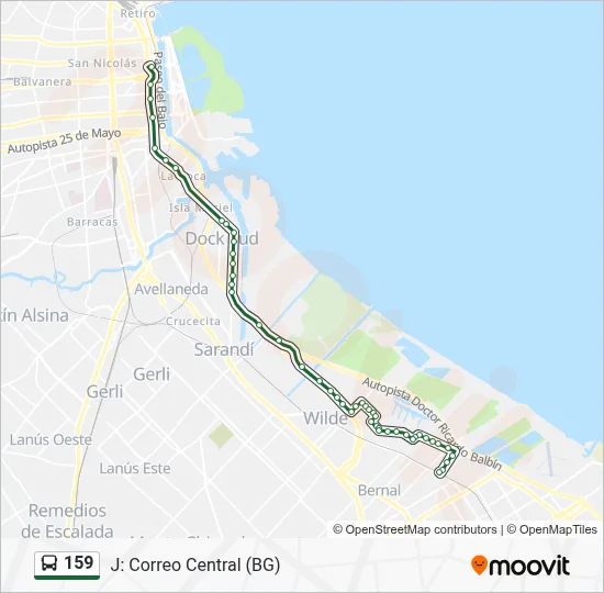 159 Colectivo Line Map