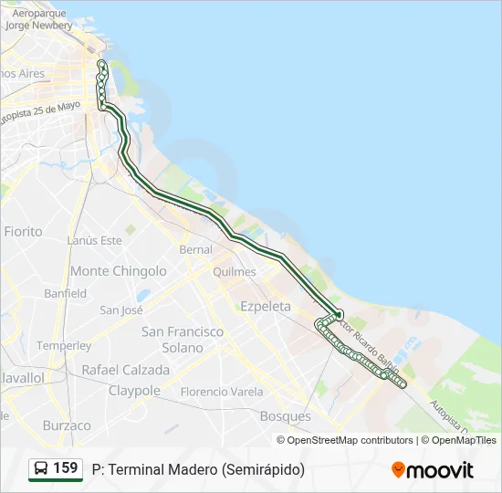 159 Colectivo Line Map