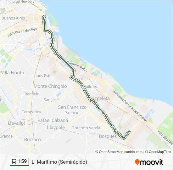 159 Colectivo Line Map