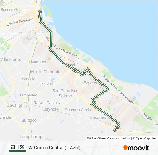 159 Colectivo Line Map
