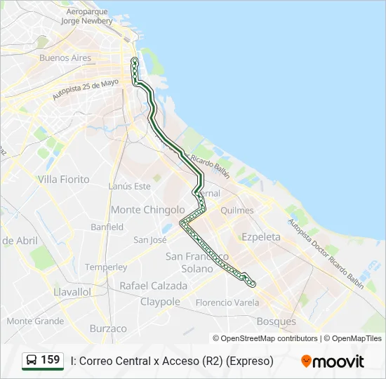159 Colectivo Line Map