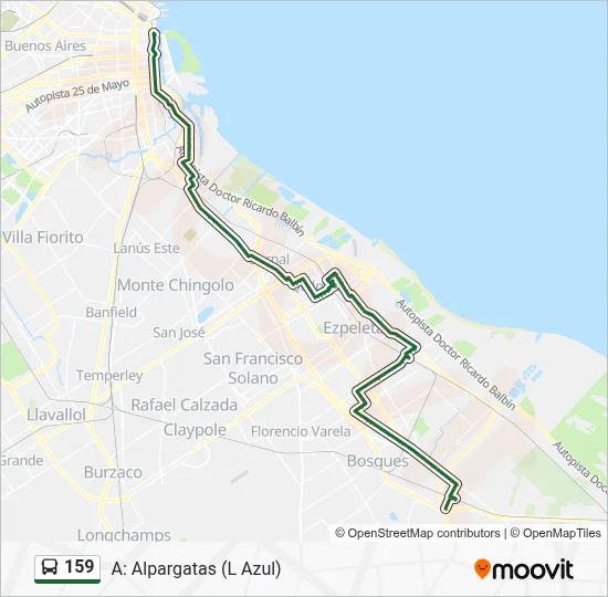 159 Colectivo Line Map