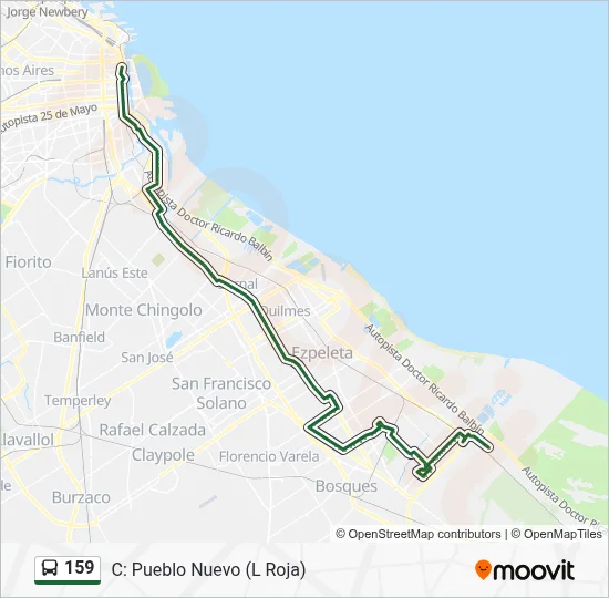 159 Colectivo Line Map