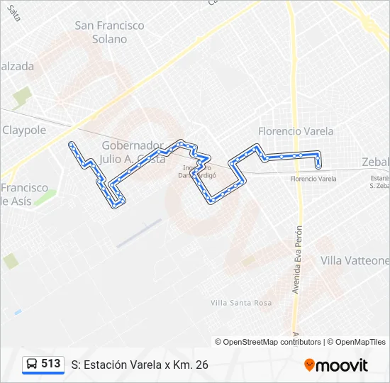 Linea 583 Ruta 513: horarios, paradas y mapas - S: Estación Varela x Km. 26 ...