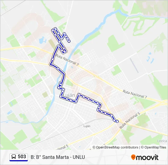 Linea 583 503 Route: Schedules, Stops & Maps - B: B° Santa Marta - UNLU (Updated)