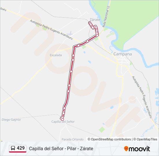 Mapa de 429 de Colectivo